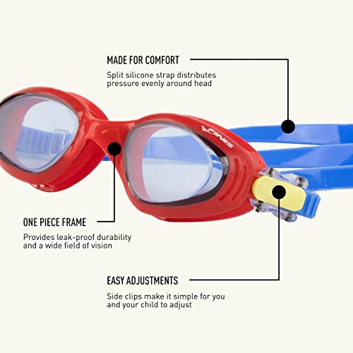 FINIS Betta Kids Swim Goggles, Red/Blue, Dai 5 ai 10 Years - Image 4