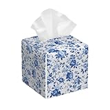 Housse de boîte à mouchoirs en cuir imperméable : cette boîte à mouchoirs carrée en cuir synthétique offre une protection imperméable et un rangement élégant pour votre boîte à mouchoirs dans la maison, la voiture, la salle de bain ou le bureau