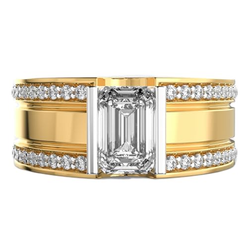 Bague moissanite en argent 925 plaqué or : un bijou de luxe fait main