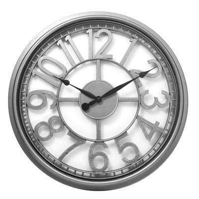 33171S 20-Inch See-Through Wall Clock with Silver Case