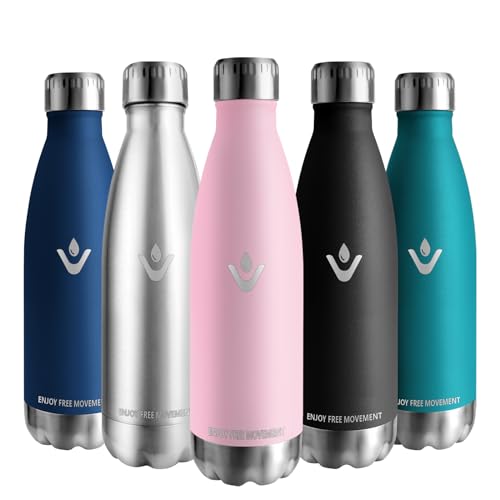 Vikaster Botella agua, 500ml Botella agua acero inoxidable, Mantener 12H Caliente/24 Frío, Termo Sin BPA, Botella termica Niños, Adultos, Deporte, Oficina, Exteriores