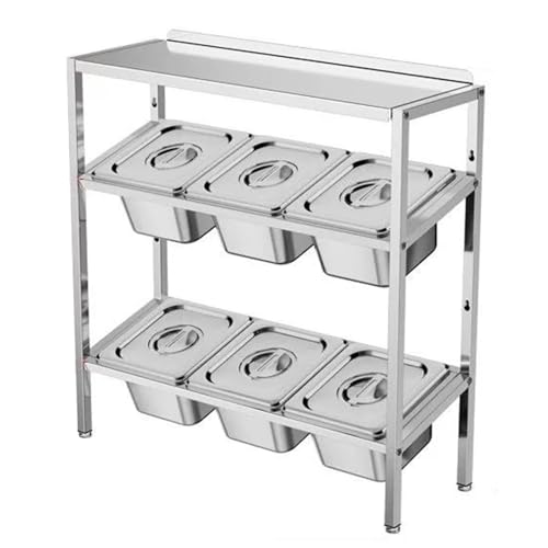 Gaommini Estante Organizador para Especias, estantes para condimentos, Estante de Cocina de Acero Inoxidable 304 con 6 Tapas y 6 ollas, Soporte para Sal y azúcar para Cocina y hogar