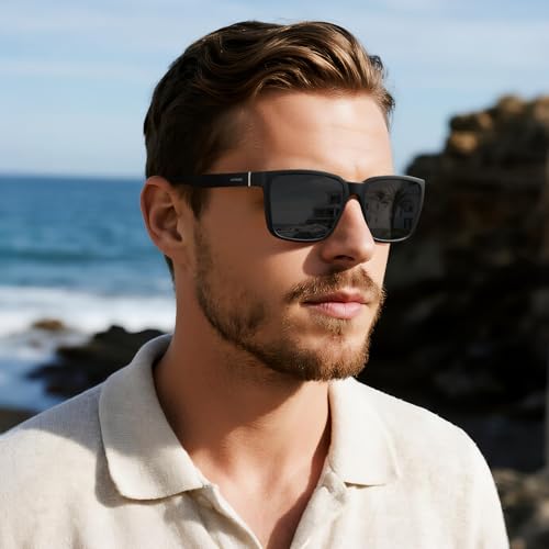 gesruny ㅤ Polarisiert-Sonnenbrille-Herren-Damen-Sonnenbrillen-Unisex-Schwarz-UV400-Retro-Vintage-Klassisch-Golf-Fahren-Angeln-Reisebrille-Outdoor-Sportarten Mode Sonnenbrille,grey