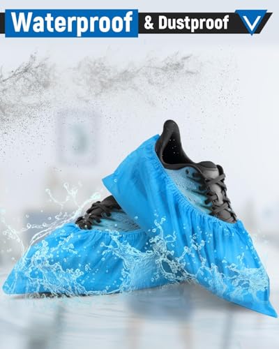 Image of Non-woven Fabric Disposable Shoe Covers, Waterproof, Dustproof, Non-slip Shoe Protectors for Home, Office, Medical, and Industrial Use (Non-woven, Pack of 50)