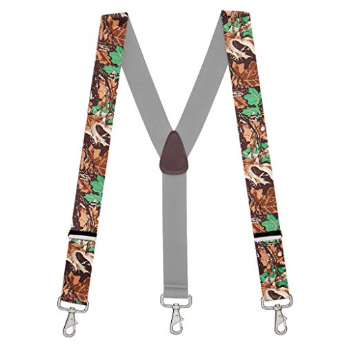 Suspender Store Novelty Pattern Trigger Snap Suspenders - 1.5-Inch Wide Elastic - Y-Back - 48 for 59 to 62 tall - Camo Advantage