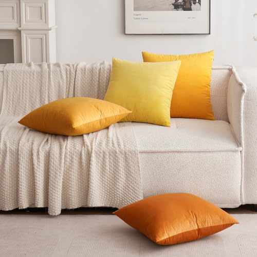 Image of MIULEE Pack of 2, Velvet Soft Soild Decorative Square Throw Pillow Covers Set Cushion Case for Sofa Bedroom Car 18 x 18 Inch 45 x 45 Cm