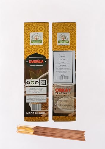 Namaste India Bastoncini di incenso in legno di sandalo, 120 pezzi, Hexa, 6 confezioni da 20 bastoncini ciascuno, qualità premium per casa, ufficio, yoga, meditazione, relax e guarigione