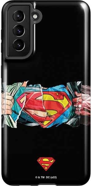 Skinit Pro Phone Case Compatible with Galaxy S21 FE - Officially Licensed DC Comics Superman Super Speed Flying Over City Design