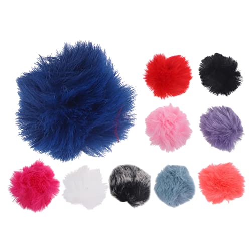 NUOBESTY 10pièces Housse Anti-vent Pour Microphone Cravate Avec Bonnettes Fourrure Colorées Réutilisables Pour Enregistrements Extérieurs