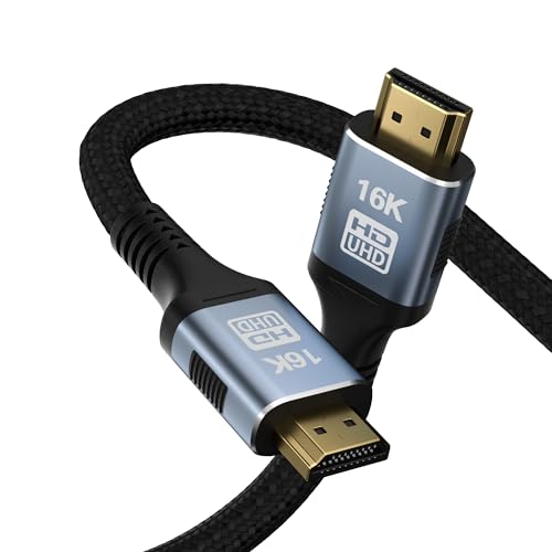 CAKOBLE Câble HDMI 2.2 1m, 16K 12K 10K| 96Gbps Ultra High Speed HDMI Cable |8K 4K@480Hz | eARC HDR10+ Dolby Vision/Atmos | cable hdmi hdcp 2.2 2.3 | Pour...