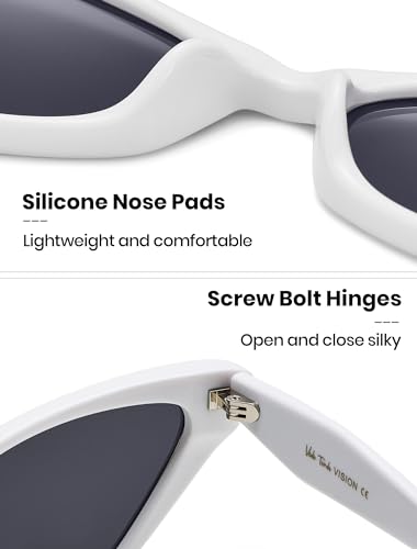 Veda Tinda Vision Cat Eye Sunglasses for Women Tinted Polarized Retro Rave Large Cateye Vintage Womens Glasses UV Protection4