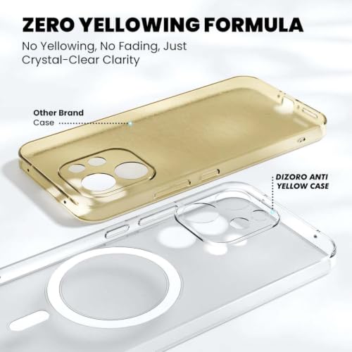 Image of DIZORO Crystal Clear Magnetic Compatible with Vivo V70 / V70 Elite Back Cover case with Anti-Yellow (Compatible with Magsafe) Anti-Scratch | Shockproof Transparent Cover