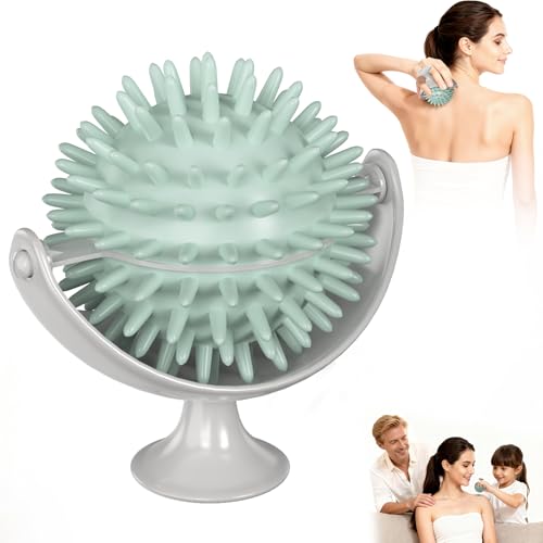 HANDBODE Massage Ball Spiky Massage Ball with Stand Trigger Point Massage Ball Fasciitis Ball for Back, Shoulders, Legs, Relieves Muscle Knots Stiffness for Self Use, Couple, Family