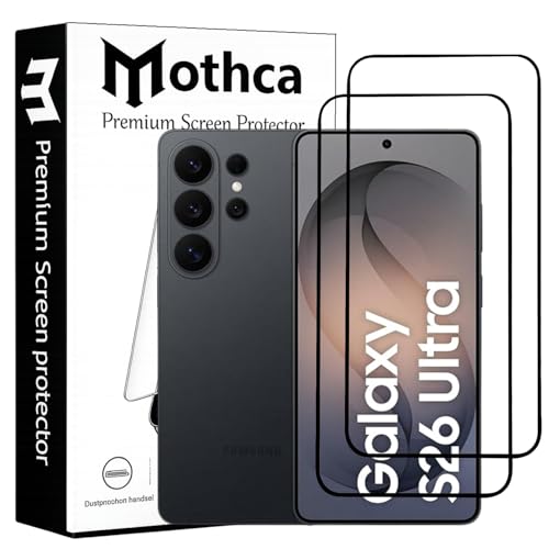 Image of Mothca Gorilla Tempered Glass Screen Protector for Samsung Galaxy S26 Ultra| Black | Pack of 2 | Edge-to-Edge Coverage | Scratch Resistant | Easy Installation Kit