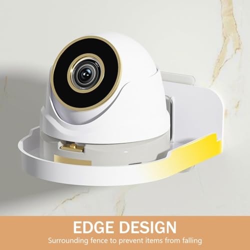 Image of Bectro Screw-Less L-Type Wall Mount Holder for Smart CCTV Cameras | Stand with Heavy-Duty Wall Mount Sticker | Universal use for 360 Robo, Cube, Dome & PT Camera for Home /Office (Pack of 1)