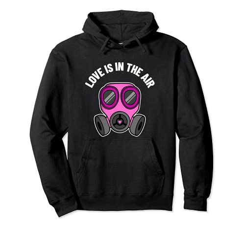 Sarcastic Gas Mask Illustration AGAINST Valentine's Day Sudadera con Capucha