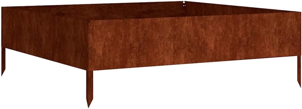 vidaXL Garden Raised Bed in Corten Steel, Rust-Resistant, Outdoor Planter for Flowers, Herbs, and Vegetables - 39.4"x39.4"x13.2 - Easy Assembly
