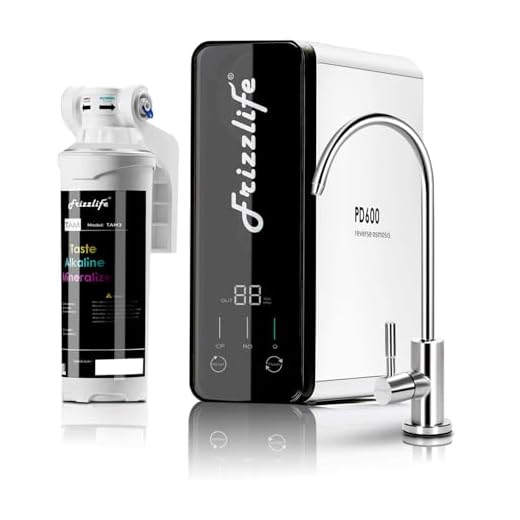 Frizzlife RO Reverse Osmosis Water Filtration System - 600 GPD High Flow, Tankless, Reduce TDS, Compact, Alkaline Mineral PH, 1.5:1 Drain Ratio, USA Tech Support, PD600-TAM3