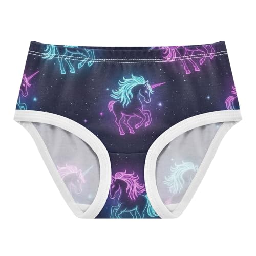 Unicorns Purple Underwear Toddler Girl, Cotton Girls Underwear, 2T–8 Years