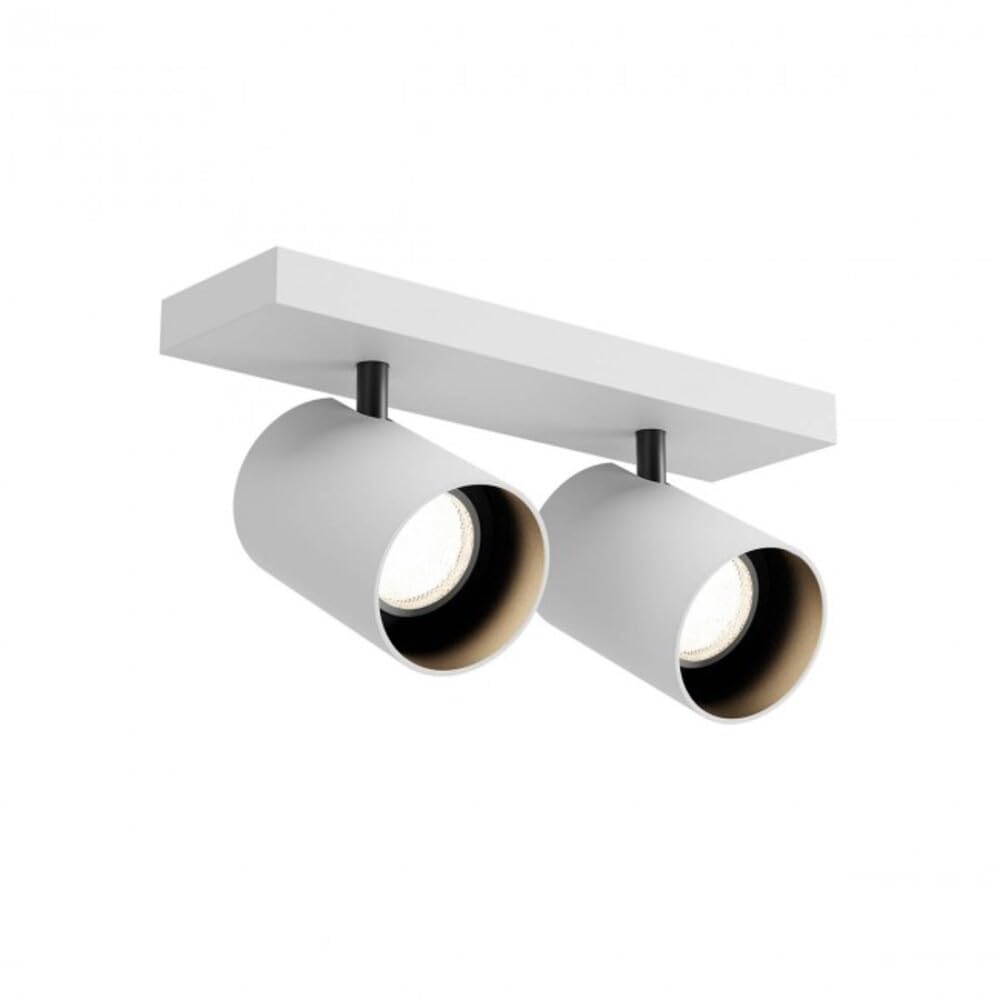 Generico Plafón de techo orientable diseño moderno blanco 2 luces para salón, salón, comedor, dormitorio, entrada, dormitorio RD- (blanco - RD-0748)