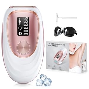 LYSMOSKI Laser Hair Removal, IPL Hair Removal with Ice-Cooling System for Painless & Long-Lasting Result, Safe At-Home Hair Remover Device for Armpits Back Legs Arms Face Bikini Line