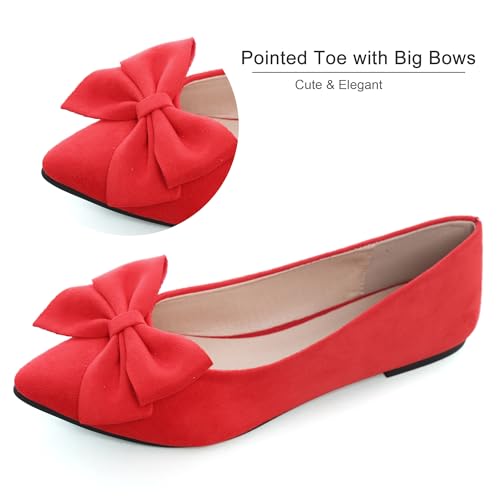 Image of Dear Time Women's Ballet Flats Dress Ballet Shoes Slip on for Office Work Comfortable Shoes
