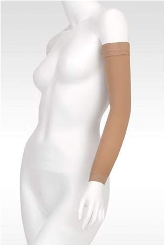 Juzo Soft 2001 20-30mmHg Max Armsleeve con banda superior de silicona para mujer, beige, 3 (III) MAX