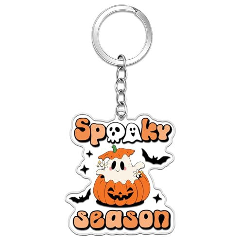 Yaxkvapu Halloween Decor Gifts Cute Ghost Keychain for Teen Adults