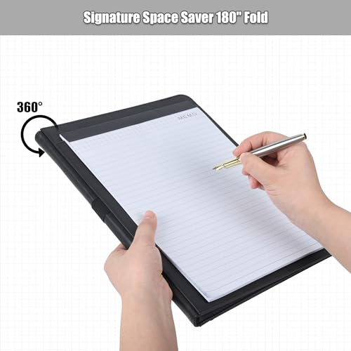 Pacific Mailer Padfolio Portfolio Binder Leather Padfolio Legal Pad Portfolio Business Card Holder Included Letter Size Writing Pad [Black] - Thumbnail 6