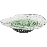 Deco 79 Glass Handmade Decorative Decorative Bowl Abstract Wavy Ombre Decorative Container with Bubble Texturing, Decorative Keepsake Box 18