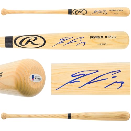 Ronald Acuna Jr. Autographed Blonde R.a.w.l.i.n.g.s Baseball Bat Beckett BAS Stock #181315