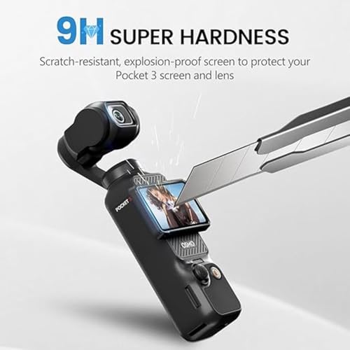 Image of 3 in 1 Tempered Glass Screen Guard Protector for DJI Osmo pocket 3 (Action Camera) with Full Screen Coverage & Easy Installation Kit (2 P'cs Set) (Pack of 1)
