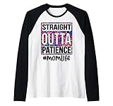 Straight Outta Patience Mom Life Leopard Design Hashtag Raglan Baseball Tee