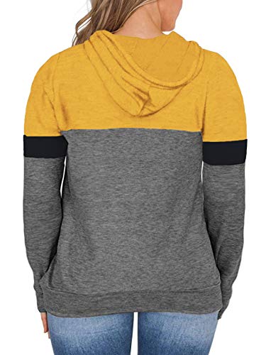 Vislily Plus Size Sweaters For Women 3X Long Sleeve Hoodie Casual Sweatshirts Yellow 22W #TOP3