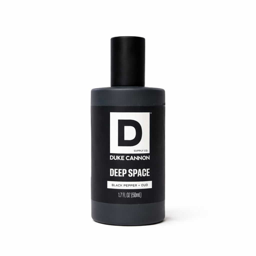 Duke Cannon Proper Cologne for Men - Men's Eau de Parfum - Fragrance for Lasting Wear - Essential Oils - Black Pepper & Oud - Deep Space, 1.7 fl oz