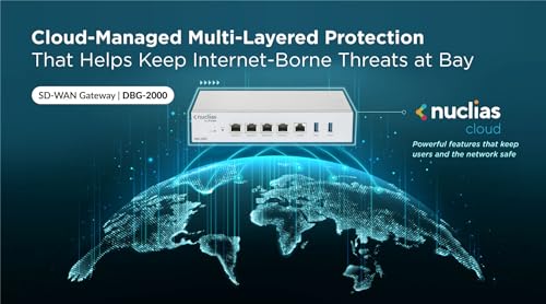 Image of D-Link Nuclias Cloud-Managed SD-WAN Security Gateway Firewall and VPN Router - 4X Base-T Ethernet Ports 1x RJ45 Console Port (DBG-2000)