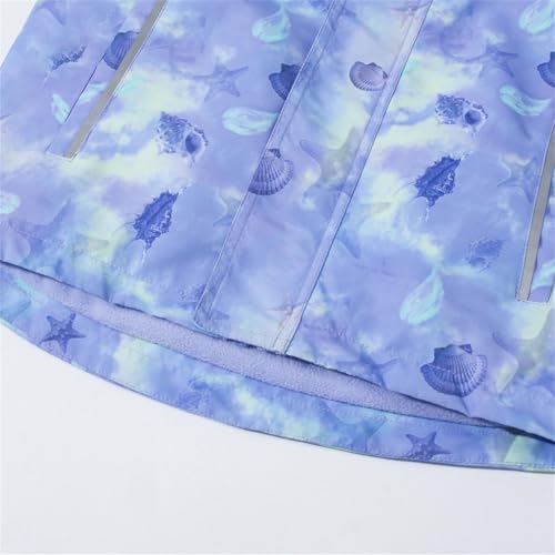 Girls Hooded Rain Jackets Zip Slim Fit Print Windproof Thick Fleece Coat Warm Casual Outerwear with Pocket3