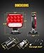 Partsam Wireless LED Trailer Light Kit Magnetic Towing Tail Light Portable Universal Stop Turn Running Backup Reverse Red+Clear Lens w/ 7-Pin Plug Dual USB Cable Charger for Trucks Trailers 12-24V