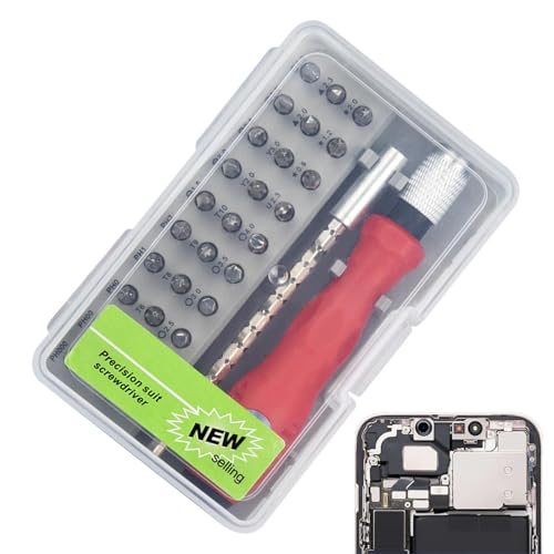 Juego de mini destornilladores – Kit de herramientas con mango ergonómico ajustable | Juego de puntas para destornillador, para PC, móvil, consola, juegos, gafas, batería de coche, camión, uso diario