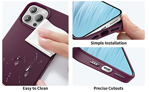 Image of MIDOS Back Cover Compatible with iPhone 14 Pro Max Case Liquid Silicone Full Protection Shock Proof Back Cover for iPhone 14 Pro Max (2022) 6.7 inch (Wine Red)