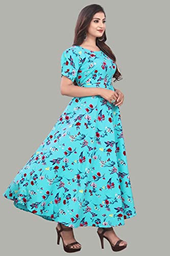 Image of FLARED ALINE MAXI DRESS WITH FLORAL PRINT FOR WOMEN