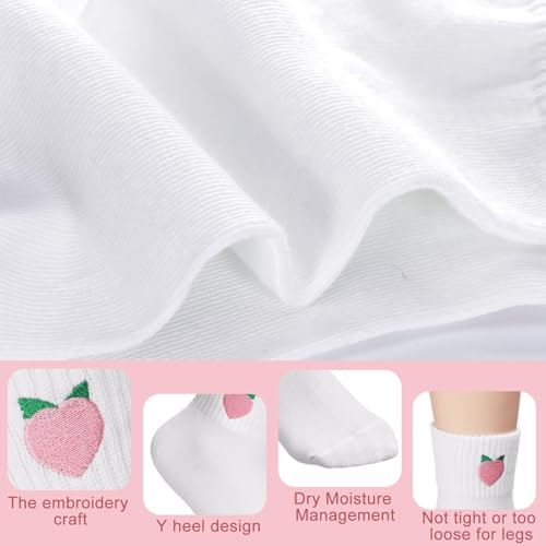 Image of Eurzom 10 Pairs Socks Womens Crew Elastic Ankle Length Cotton Socks Aesthetic Cute Lightweight Low Cut Gifts for Women