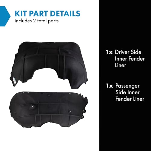 Image of TRQ Driver and Passenger Side Inner Fender Liner Set Compatible with 2014-2015 Chevrolet Silverado 1500