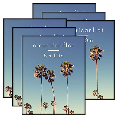 Americanflat Front Loading 8X10 Picture Frame In Black - Set Of 6 - Thin Black Picture Frames With Shatter Resistant Glass And Pop-In Easel Stand For Horizontal And Vertical Display #TOP20