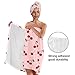 Women's Cherry Print Towel Wrap and Hair Drying Cap Set – Cute Pink Microfiber Shower Wrap with Adjustable Closure – Quick Dry Spa, Dorm, Beach Gift for Her