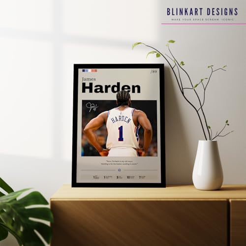 Image of BLINKART Jaylen Brown | Nba Basketball Player | Synthetic Wood Photo Framed Wall Hanging Poster For Room & Office Bedroom Living Boys And Girl Room Home Wall Hanging | 12x18 Inches