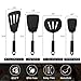 Silicone Spatula Turner Set of 4, GEEKHOM 600°F Heat Resistant Cooking Spatulas for Nonstick Cookware, Large Flexible Kitchen Utensils BPA Free Rubber Spatulas for Pancake, Eggs, Fish, Black