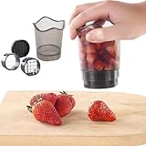 LQQDREX Tassenschneider, Obstschneider, Küchenhelfer mit abnehmbaren Klingen, mit 3 Druckplatte Erdbeerschneider für Obst, Gemüse, Banane, Salat, Frische Platter Making