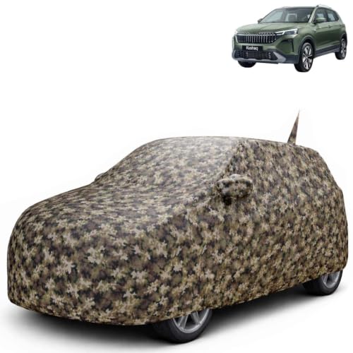 Image of KINGSWAY JungleTech 100% Waterproof Car Cover Only with Skoda Kushaq (Year 2026 Onwards - All Model) | Mirror and Antenna Pockets | Scratchproof | All Weather Car Body Cover