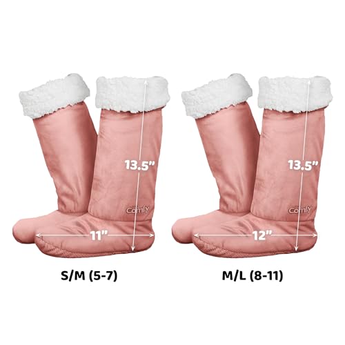 Image of THE COMFY For Your Feet - Soft Sherpa-Lined Slipper Socks As Seen On Shark Tank, Double Layered Non-Skid Sock With Grippers